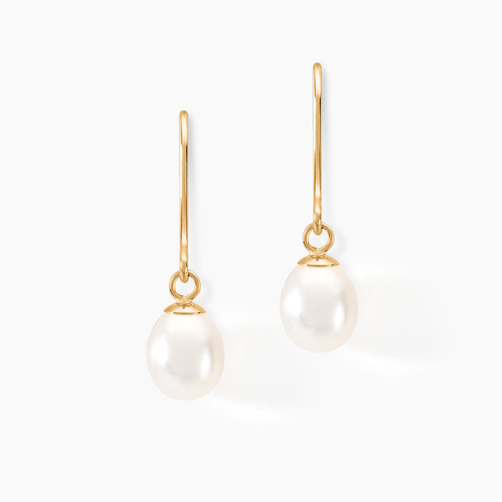 Boucles D'oreilles Pendantes Baroque Or Jaune Perle De Culture - Boucles d'oreilles mariage Femme | Marc Orian
