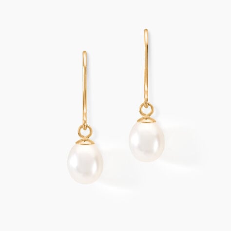 Boucles D'oreilles Pendantes Baroque Or Jaune Perle De Culture - Boucles d'oreilles mariage Femme | Marc Orian