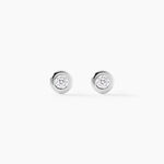 Boucles D'oreilles Puces Argent Blanc Laureano Oxydes De Zirconium - Puces Femme | Marc Orian