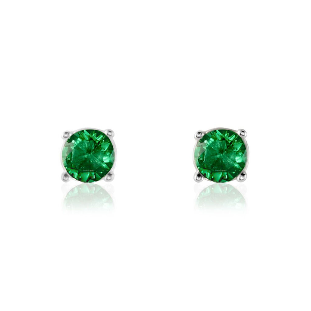 Boucles D'oreilles Puces Argent Blanc Dwight Oxydes De Zirconium - Puces Femme | Marc Orian