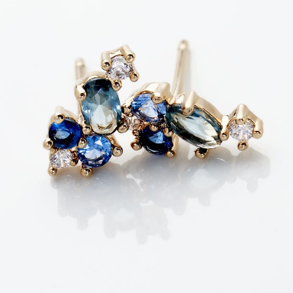 Boucles D'oreilles Puces Plaqué Or Era Pierre De Synthèse - Puces Femme | Marc Orian