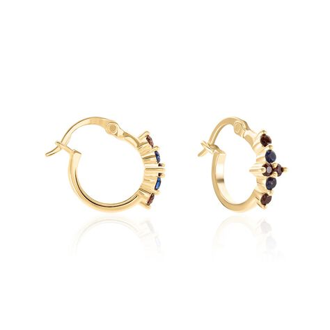Créoles Céphée Plaqué Or Doré Pierres De Synthèses - Boucles d'oreilles Créoles Femme | Marc Orian