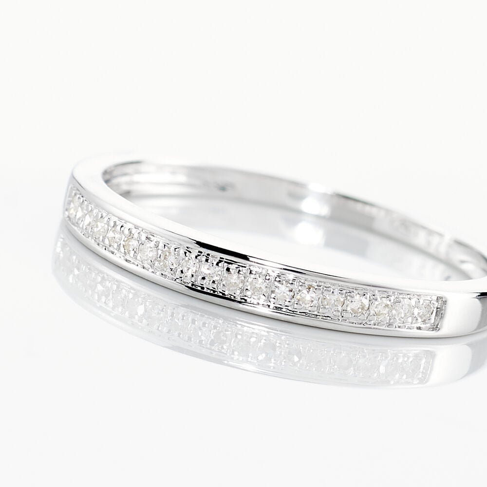 Alliance Aileen Or Blanc Diamant - Alliances avec pierres Femme | Marc Orian