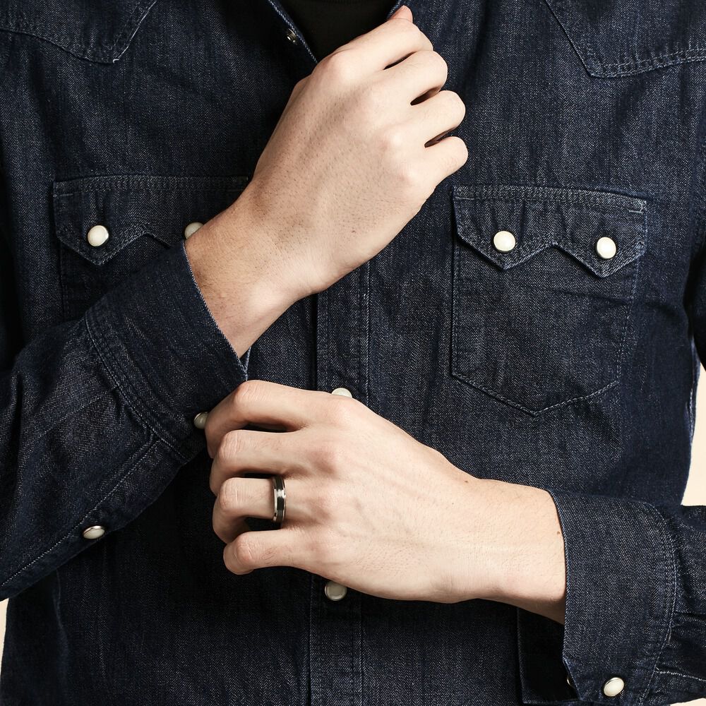 Alliance Matt Titane Blanc - Alliances personnalisées Homme | Marc Orian
