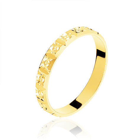 Alliance Marya Carree Diamantee Ruban Plat Or Jaune - Alliances duo Famille | Marc Orian