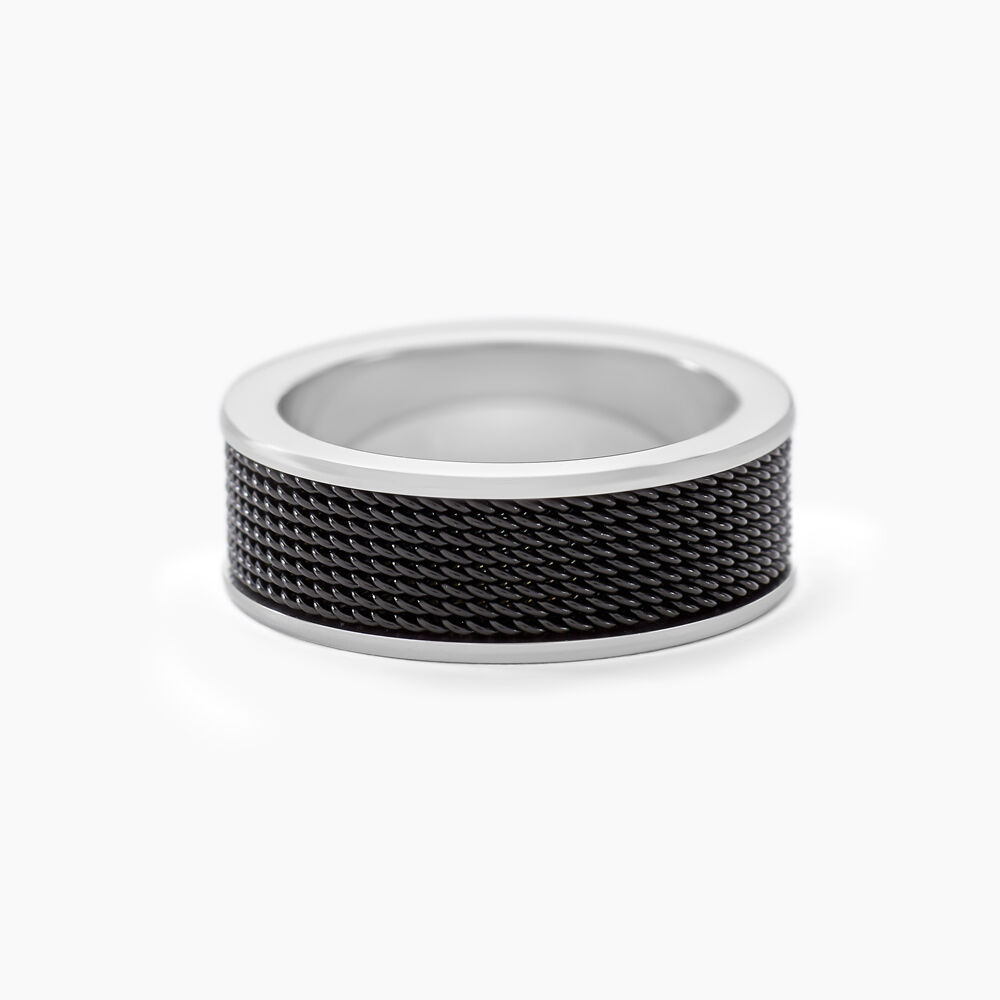 Bague Black Love Acier Bicolore - Bijoux fantaisie Homme | Marc Orian