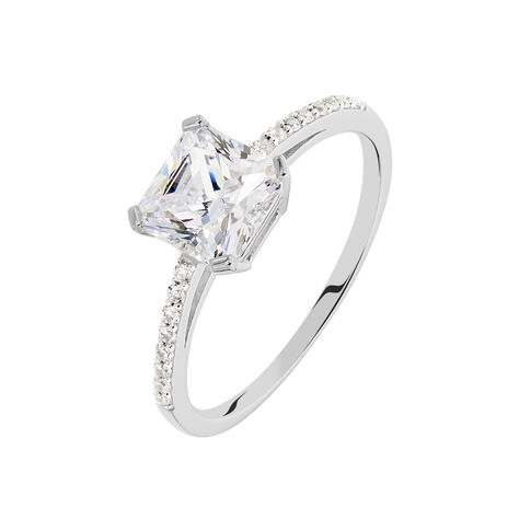 Bague Beline Or Blanc Oxyde De Zirconium - Solitaires Femme | Marc Orian