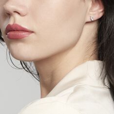 Boucles D'oreilles Puces Hermance Argent Blanc Oxyde De Zirconium - Clous d'oreilles Femme | Marc Orian