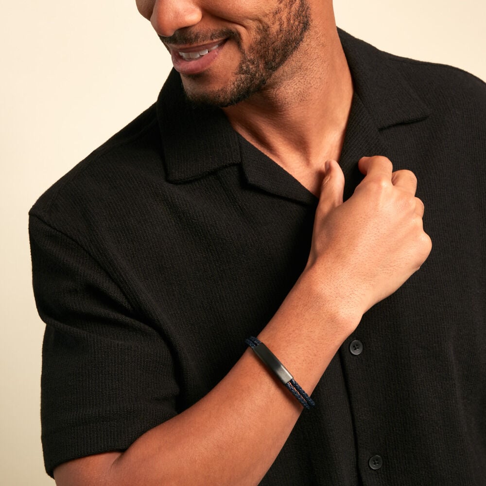 Bracelet Jourdan Come Cuir Bleu - Bracelets cuir Homme | Marc Orian