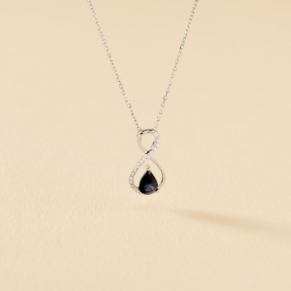 Collier Odessa Or Blanc Saphir Diamant - Colliers avec pierres Femme | Marc Orian