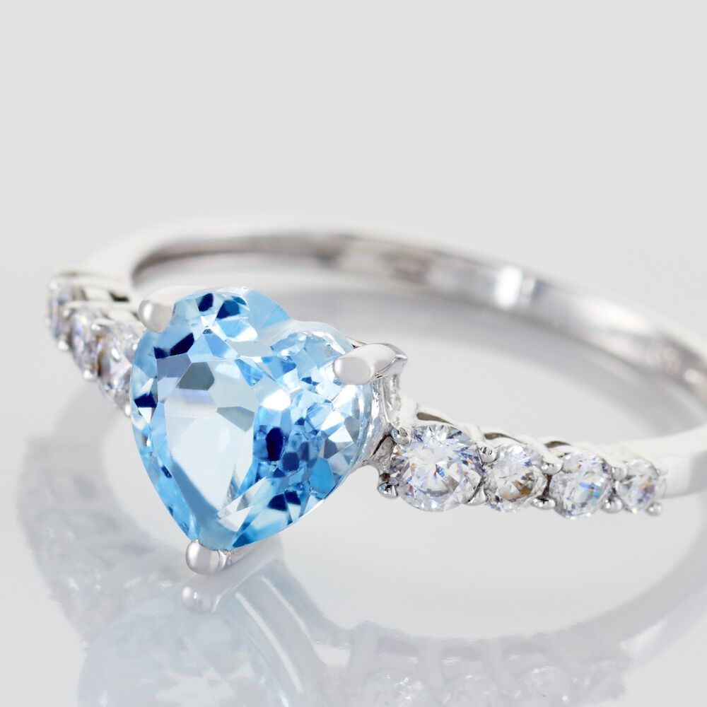 Bague Fany Or Blanc Topaze Et Oxyde De Zirconium - Bagues pierres fines Femme | Marc Orian