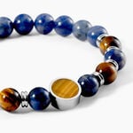 Bracelet Jourdan Archimedes Acier Argent&eacute; Oeil De Tigre Sodalite - Bracelets cha&icirc;nes Homme | Marc Orian