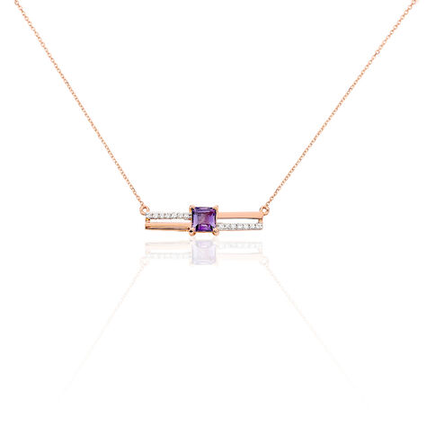 Collier Or Rose Amethyste Et Diamant - Colliers Femme | Marc Orian