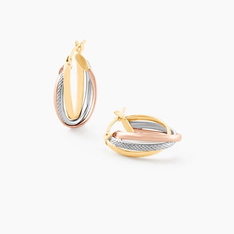 Cr&eacute;oles Hermande Or Tricolore - Cr&eacute;oles Femme | Marc Orian