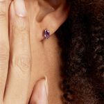 Boucles D'oreilles Puces Or Jaune Prudencia Am&eacute;thystes - Puces Femme | Marc Orian
