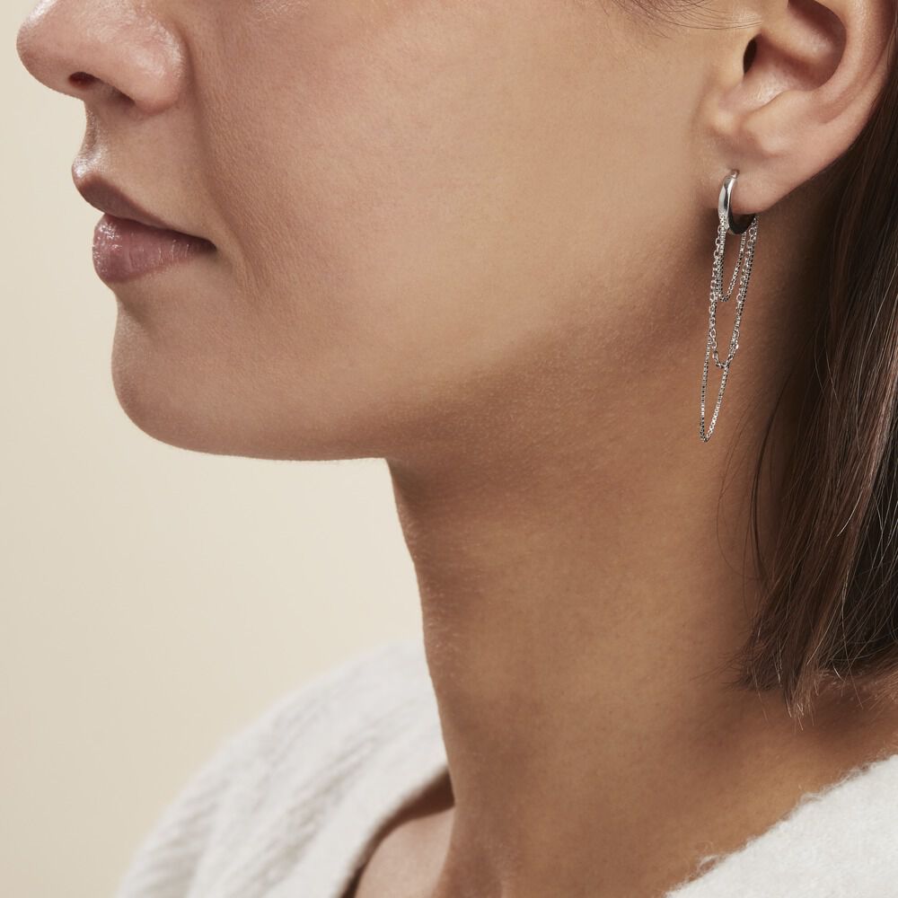 Créoles Argent Blanc Olavi - Créoles Femme | Marc Orian