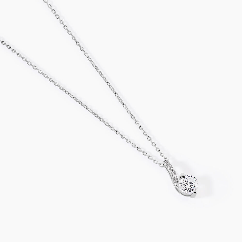 Collier Olly Or Blanc Oxyde De Zirconium - Colliers avec pierres Femme | Marc Orian