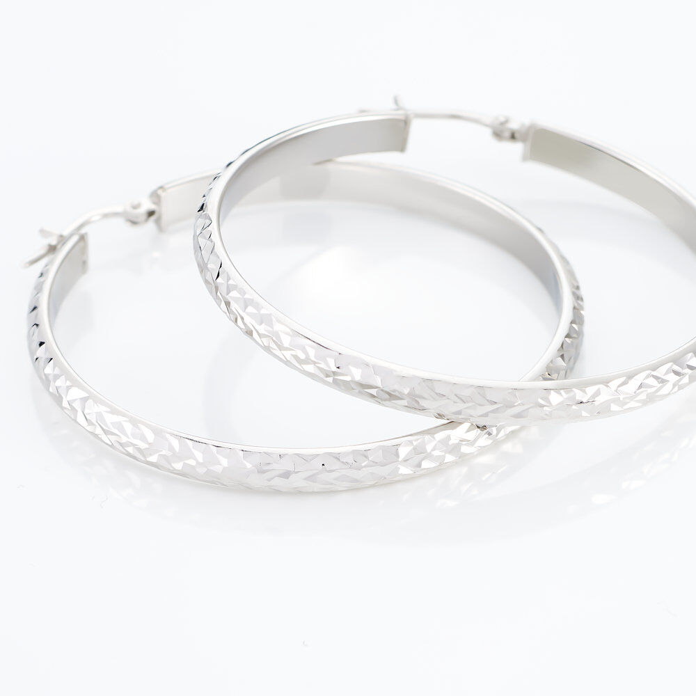 Créoles Argent Blanc Esmee - Créoles Femme | Marc Orian