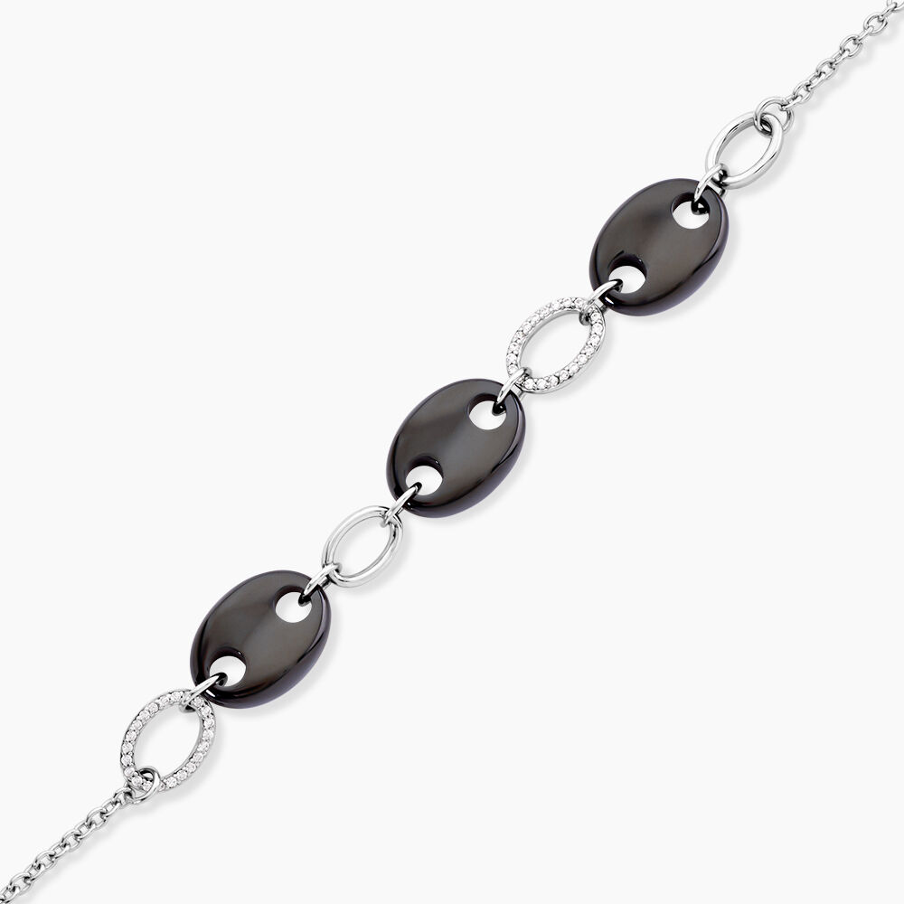 Bracelet Hattie Argent Blanc C&eacute;ramique Et Oxyde De Zirconium - Bracelets fantaisie Femme | Marc Orian
