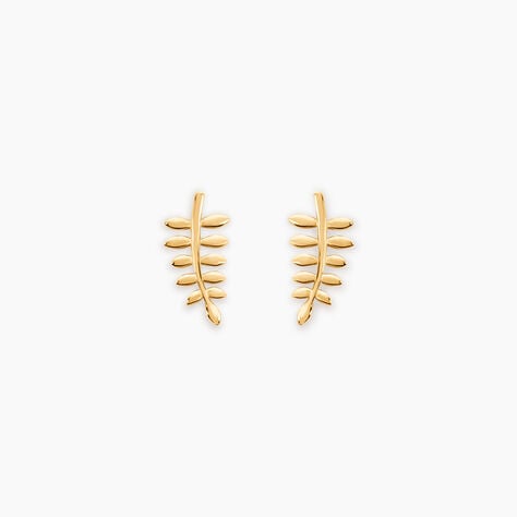Boucles D'oreilles Puces Bartolomea Feuilles Or Jaune - Puces Femme | Marc Orian