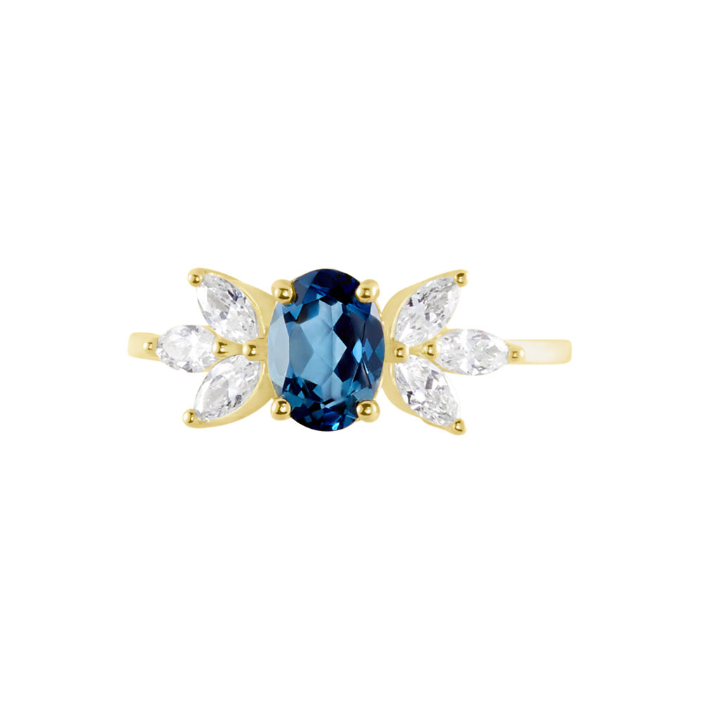 Bague Or Blanc Dayron Topaze Oxydes De Zirconium - Bagues pierres fines Femme | Marc Orian