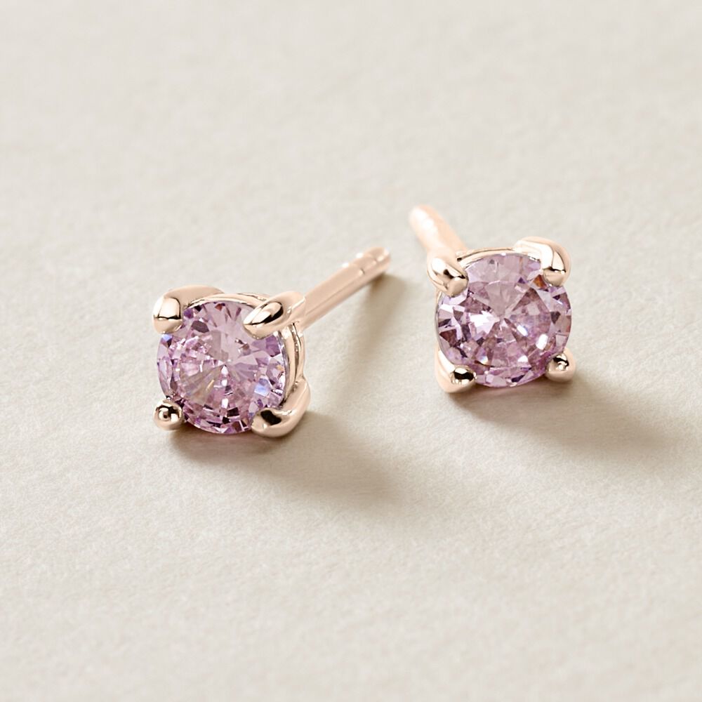 Boucles D'oreilles Puces Rio Argent Rose Oxyde - Puces Femme | Marc Orian