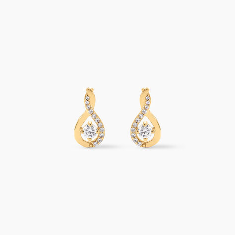 Boucles D'oreilles Pendantes Evana Or Jaune Oxyde De Zirconium - Pendantes Femme | Marc Orian