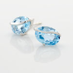 Boucles D'oreilles Puces Prudencia Or Blanc Topaze - Puces Femme | Marc Orian