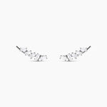 Boucles D'oreilles Grimpantes Adonia Argent Blanc Oxyde De Zirconium - Piercings d'oreilles Femme | Marc Orian