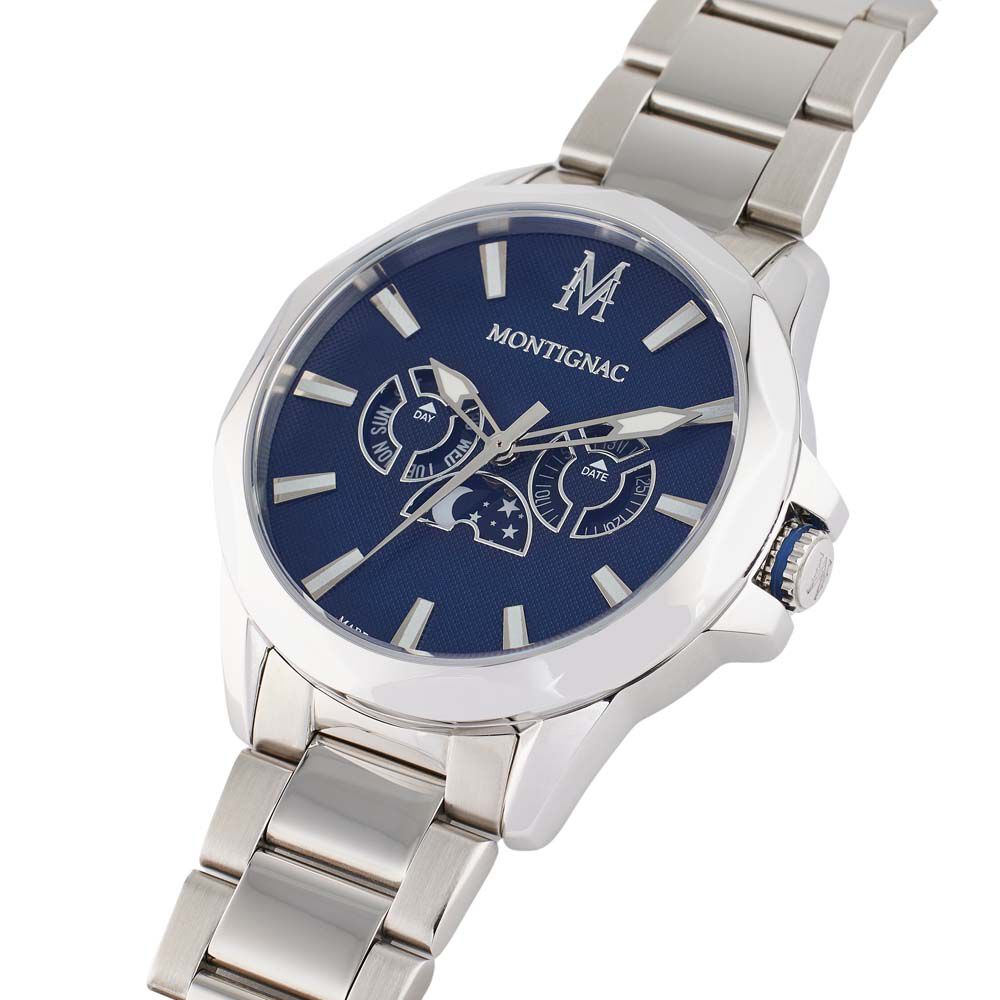 Montre Montignac Round Multifonction Bleu - Montres &eacute;tanches Homme | Marc Orian