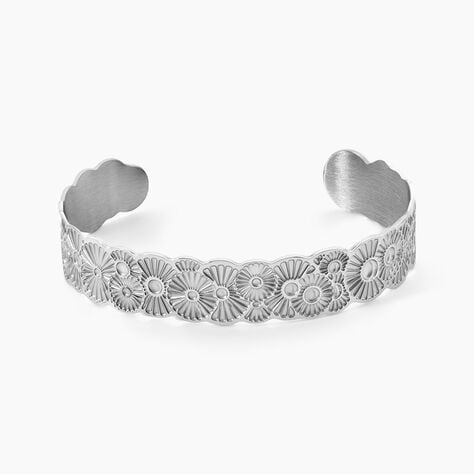 Bracelet Jonc Imagine Florette Acier Blanc - Bracelets joncs Femme | Marc Orian