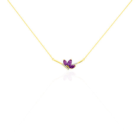 Collier Augustina Or Jaune Amethyste Oxyde De Zirconium - Colliers Femme | Marc Orian