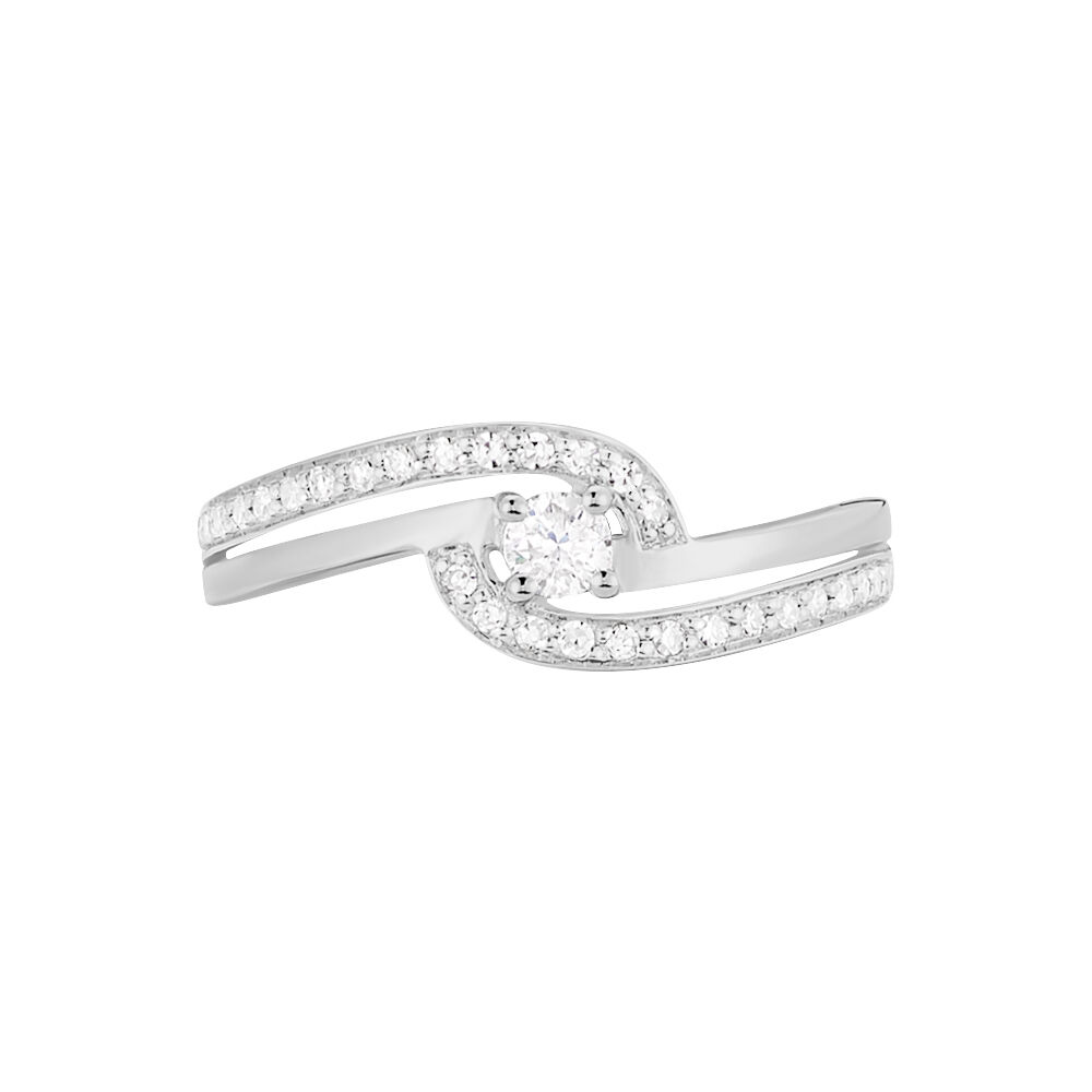 Bague Solitaire Vassilissa Or Blanc Diamant - Parures de mariage Femme | Marc Orian