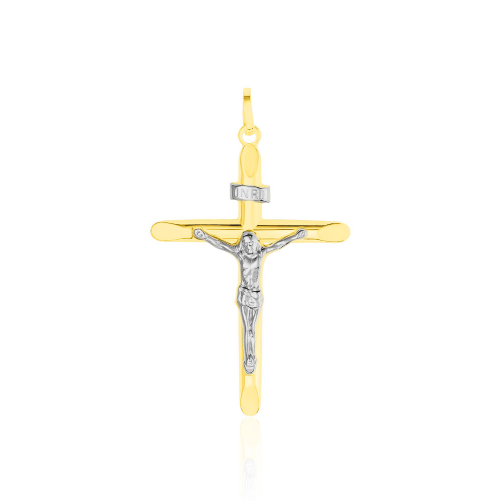 Pendentif Damian Croix Or Bicolore - Pendentifs Famille | Marc Orian