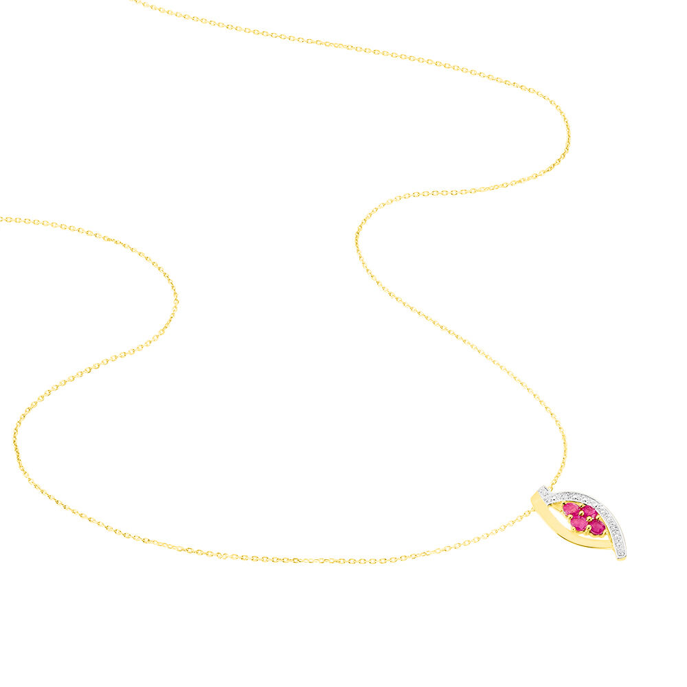 Collier Hoela Or Jaune Diamant Et Rubis - Colliers avec pierres Femme | Marc Orian
