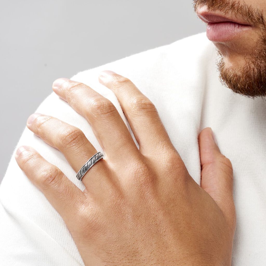 Bague Davin Argent Blanc - Bagues Homme | Marc Orian