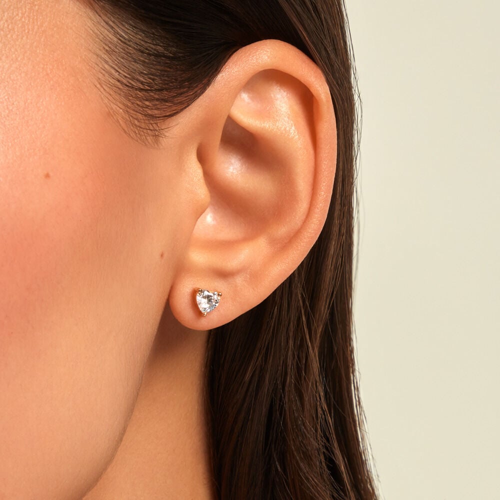 Boucles D'Oreilles Puces Rheane Plaqu&eacute; Or Jaune Oxyde De Zirconium - Puces Femme | Marc Orian
