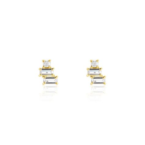 Boucles D'oreilles Puces Regana Or Jaune Oxyde De Zirconium - Puces Femme | Marc Orian