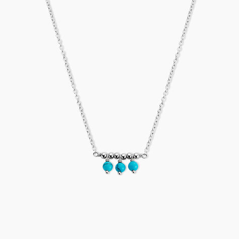 Collier Della Argent Blanc Turquoise - Colliers avec pierres Femme | Marc Orian