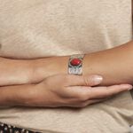 Bracelet Jonc Imagine Segolene Acier Blanc Pierre De Synthese - Bracelets joncs Femme | Marc Orian