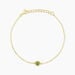 Bracelet Argent Jaune 925/1000 Cercle P&eacute;ridot Vert Maille Forcat 16+3Cm - Bracelets fantaisie Femme | Marc Orian