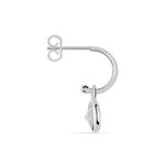 Cr&eacute;ole Unitaire Ancelin Rondes Argent Blanc Oxyde De Zirconium - Piercings d'oreilles Femme | Marc Orian