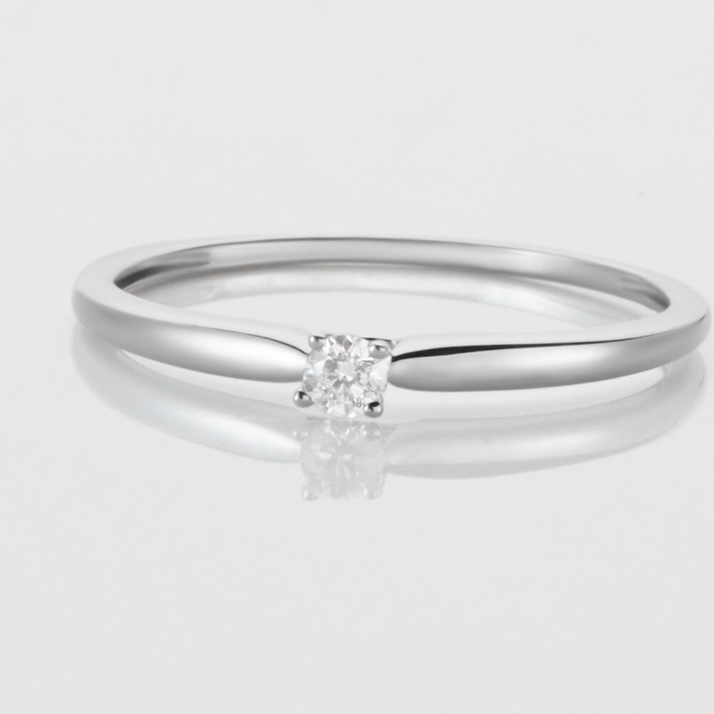 Bague Solitaire Or Blanc Flora Diamant - Solitaires Femme | Marc Orian