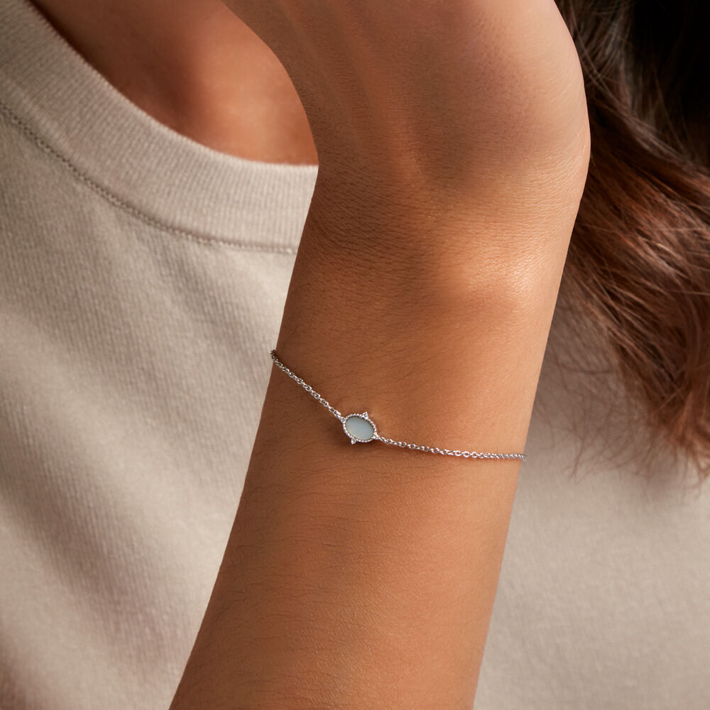 Bracelet Margot Argent Blanc Nacre Oxyde De Zirconium - Bracelets fantaisie Femme | Marc Orian