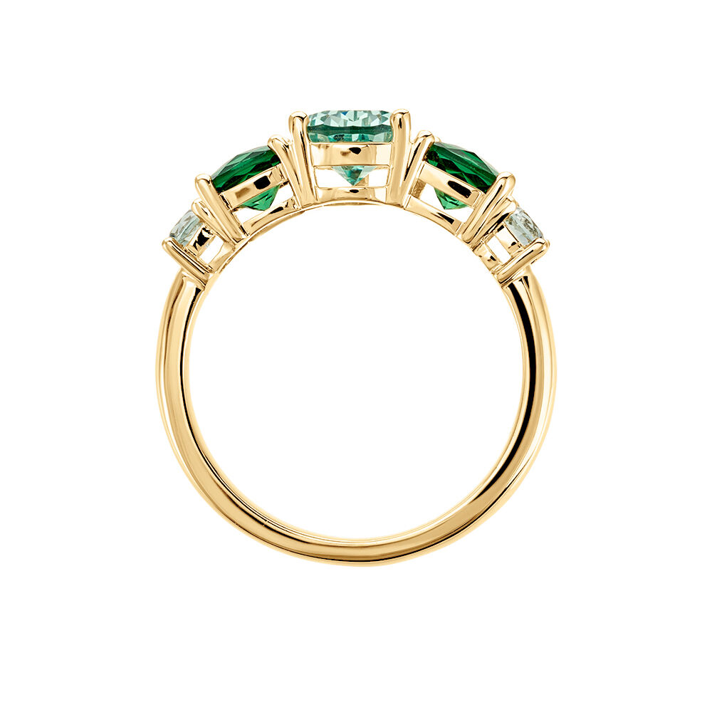 Bague Huffie Plaqué Or Jaune Pierre D'imitation - Bagues avec pierre Femme | Marc Orian