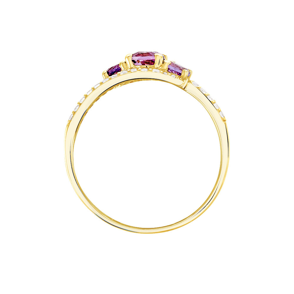 Bague Chloe Or Jaune Amethyste Et Oxyde De Zirconium - Bagues pierres fines Femme | Marc Orian
