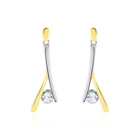 Boucles D'oreilles Pendantes Madli Or Bicolore Topaze - Pendantes Femme | Marc Orian