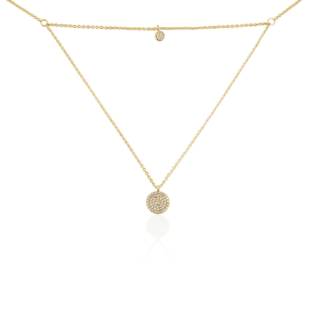 Collier Plaqu&eacute; Or Jaune Dev Oxyde De Zirconium - Colliers multirangs Femme | Marc Orian