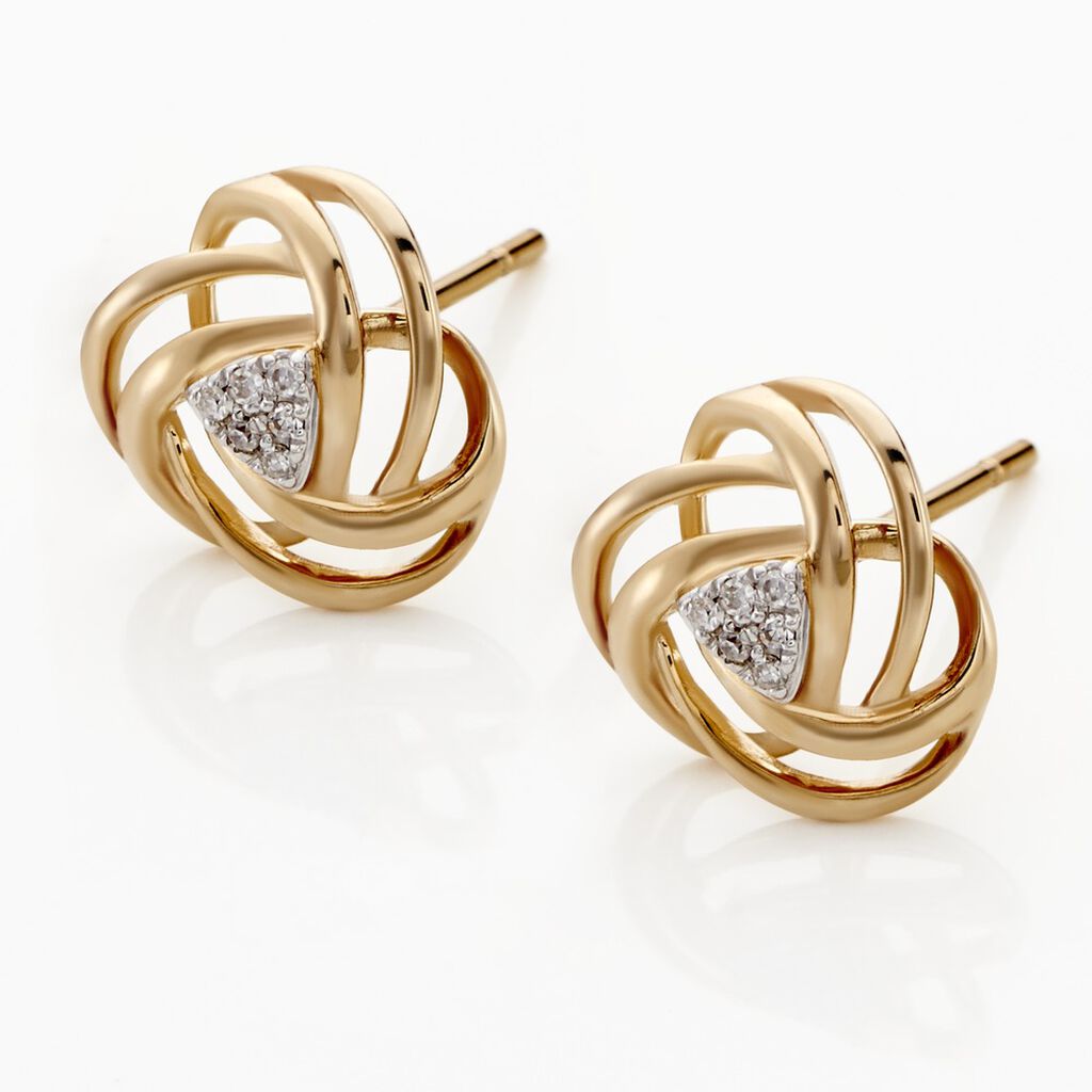 Boucles D'oreilles Puces Or Jaune Afua Diamants - Boucles d'oreilles pierres précieuses Femme | Marc Orian