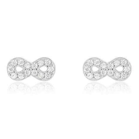 Boucles D'oreilles Puces Suliac Argent Blanc Oxyde De Zirconium - Puces Femme | Marc Orian
